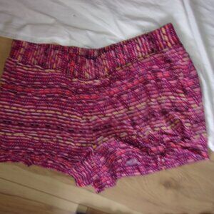 🍋‍🟩 boho pink print womens size large lounge shorts   light weight stretch top